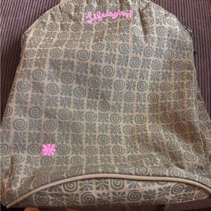 Life Is Good Gray Mini Bag with Pink Accents